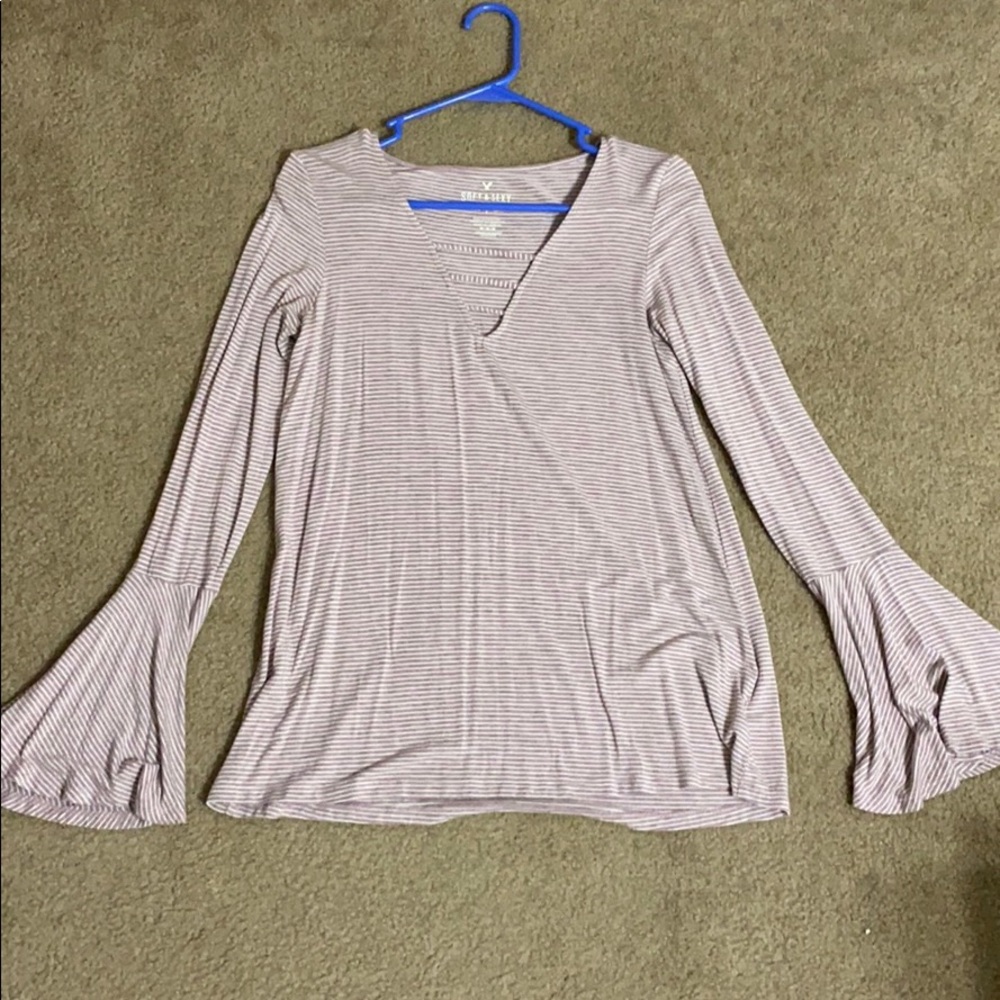 Soft and sexy purple and white striped tee